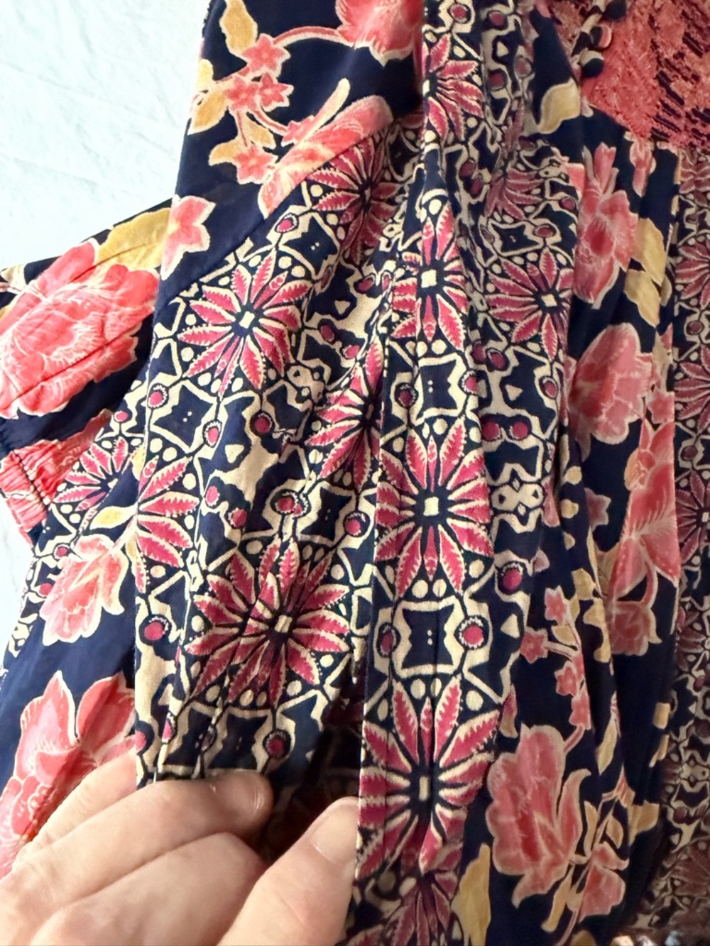 NWT FREE PEOPLE A‎ New Way Maxi Dress Navy Combo Pink S - Picture 13 of 15